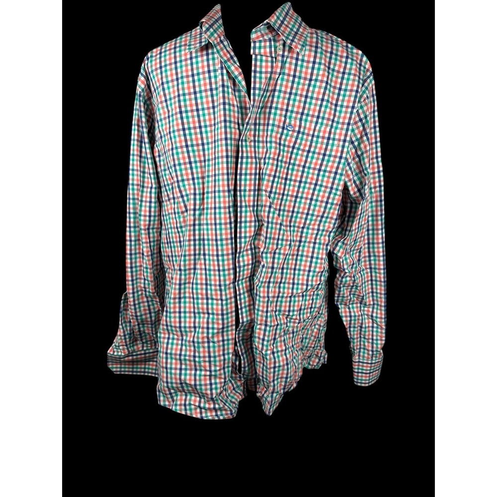 Men's Southern Tide Plaid Long Sleeve Button Down Shirt Casual Size Medium